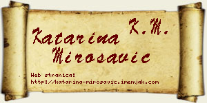 Katarina Mirosavić vizit kartica